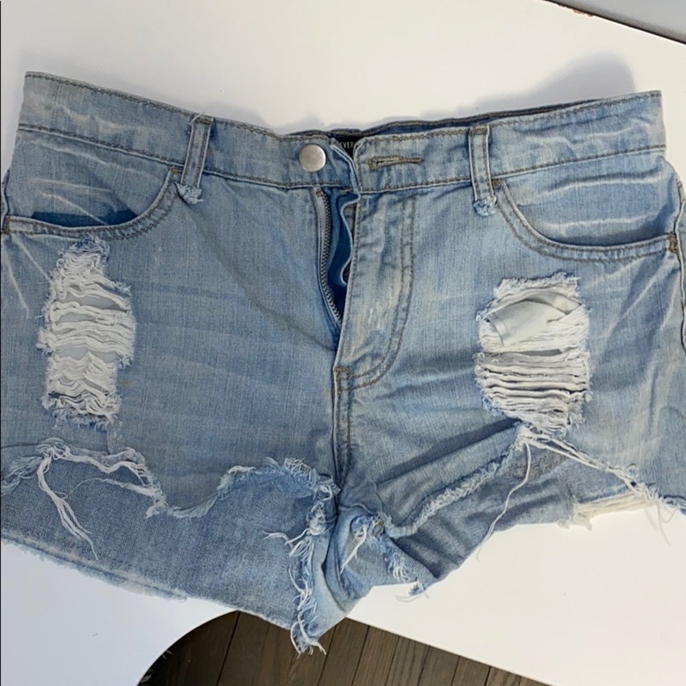Light wash shorts